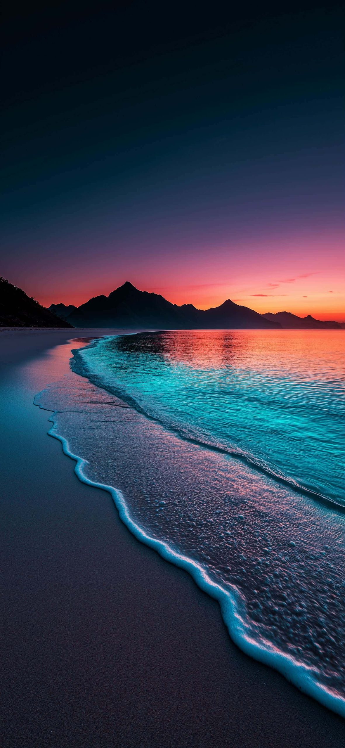 Nature Wallpapers for iPhone (4K HD) – Free Download 1 aesthetic-beach-sunset-neon-blue-ocean-wave-iphone-wallpaper