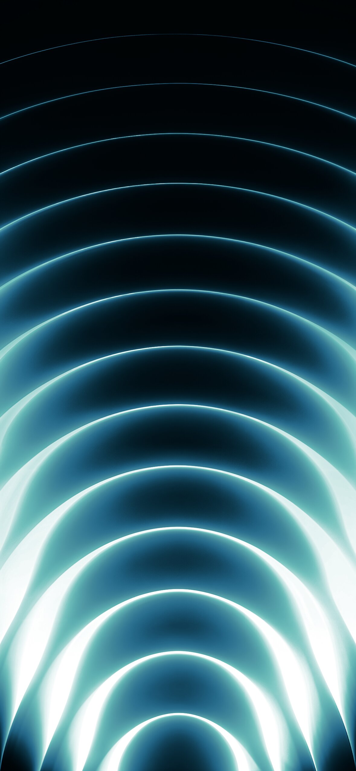 iOS 27 Liquid Glass Waves Wallpapers – 4K Collection Free Download 1 aesthetic-cyan-futuristic-waves-ios27-iPhone-Wallpaper