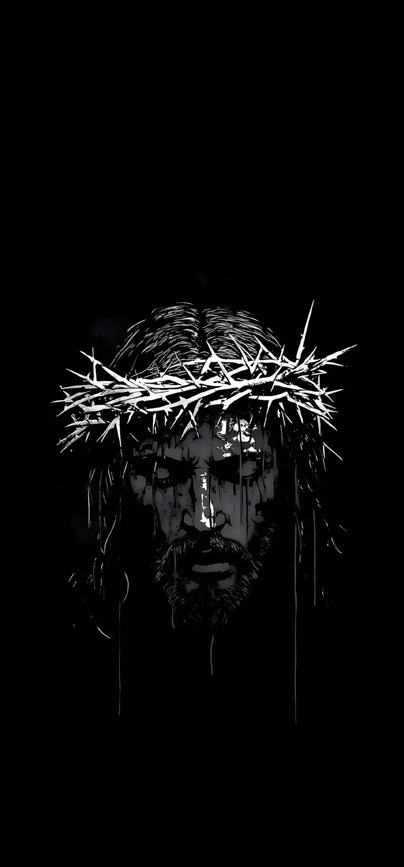 Dark Jesus iPhone Wallpapers: Battery-Saving AMOLED Picks 1 aesthetic-dark-thorn-crown-jesus-iPhone-Wallpaper