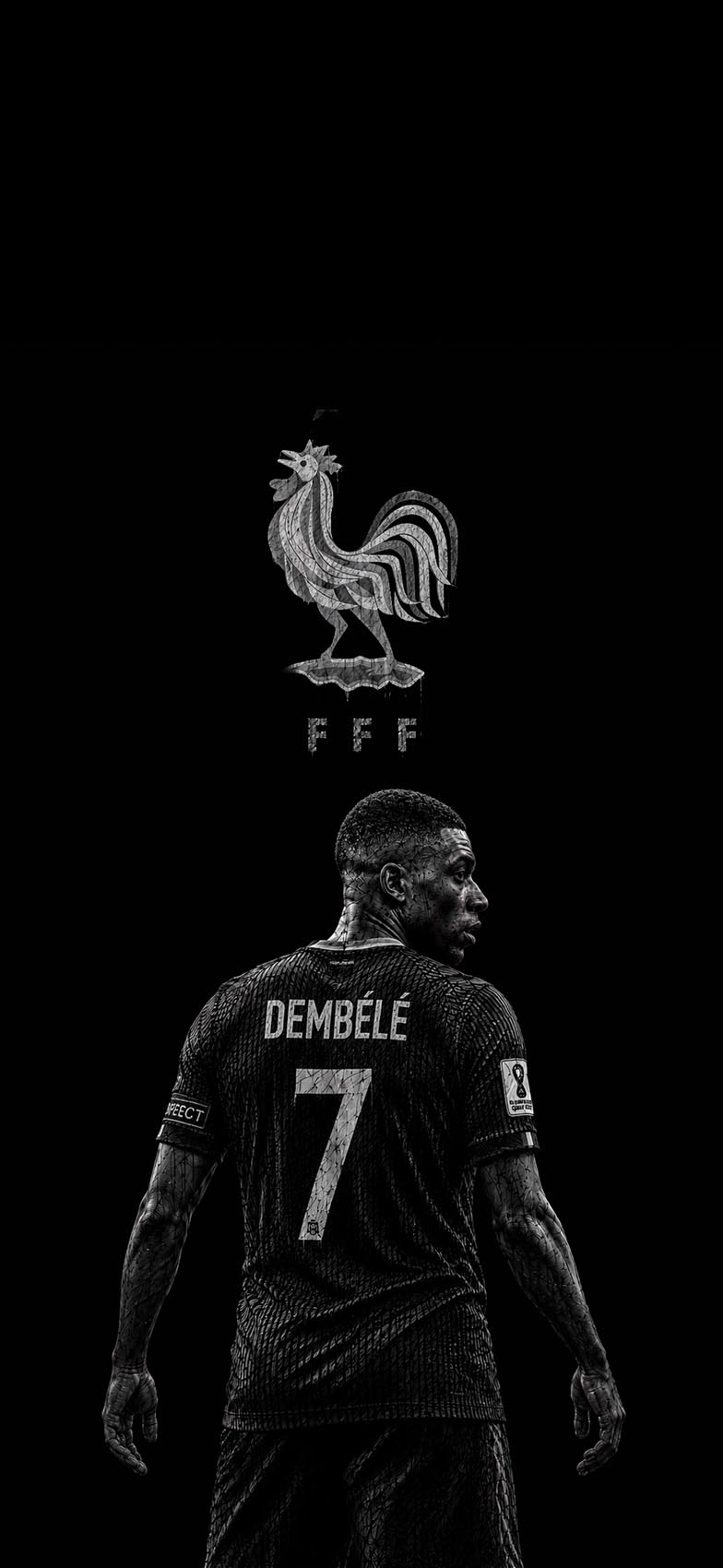 Football Player Wallpaper HD – Best FIFA World Cup Stars Dark AMOLED iPhone Backgrounds 1 dembele-france-fff-number-7-dark-amoled-iphone-wallpaper