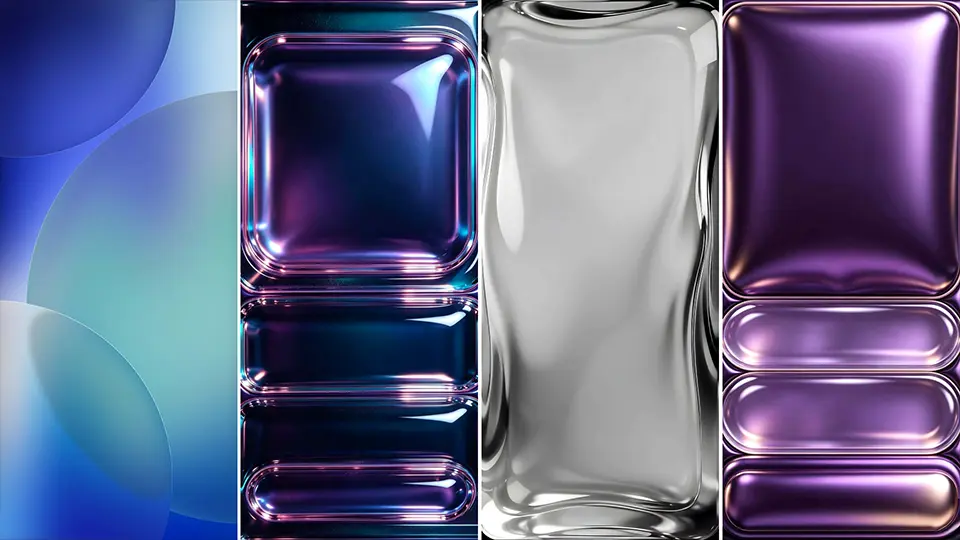 Abstract Liquid Glass iPhone Wallpapers
