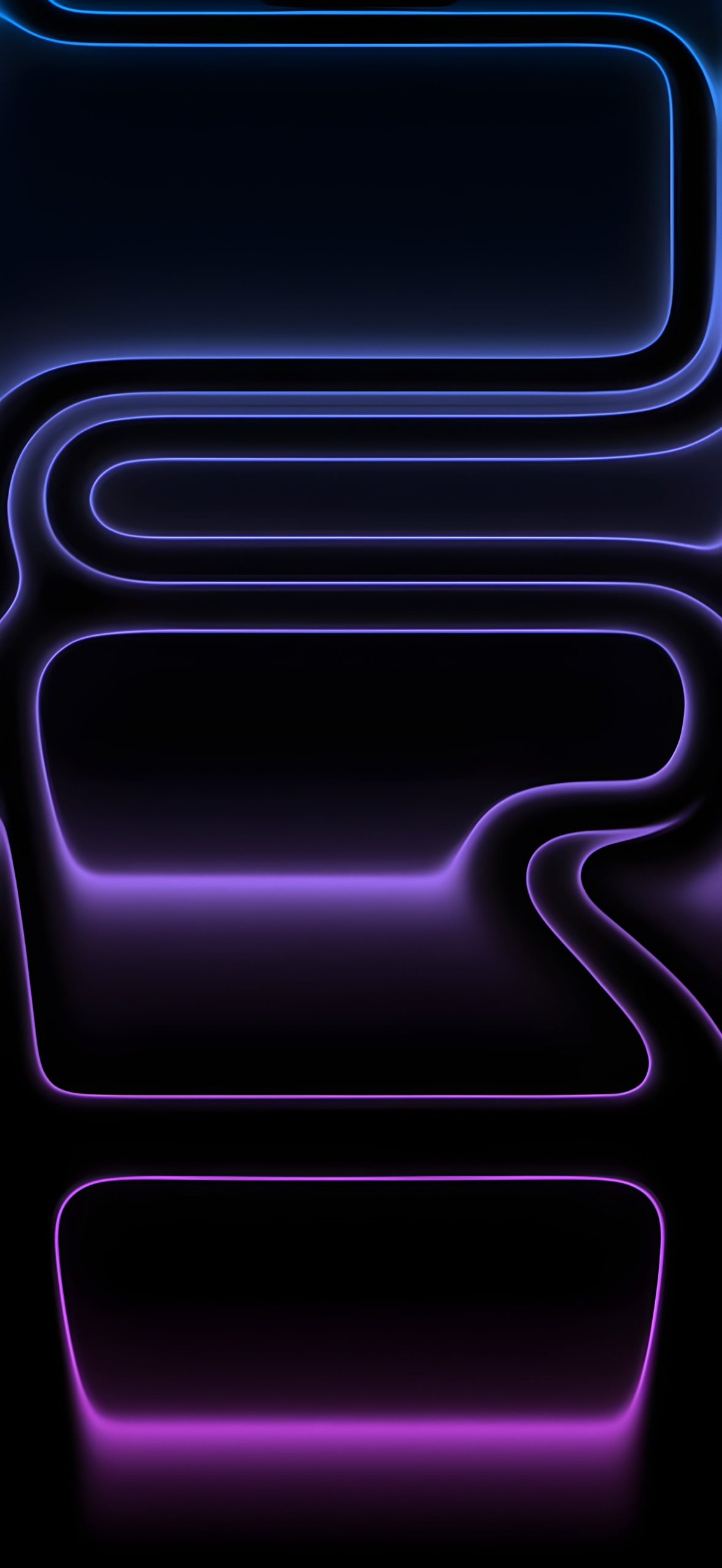 Download Official iPhone 17 Pro Dark Wallpapers in 4K (Original Quality) 1 iphone-17-pro-blue-purple-neon-flow-dark-wallpaper