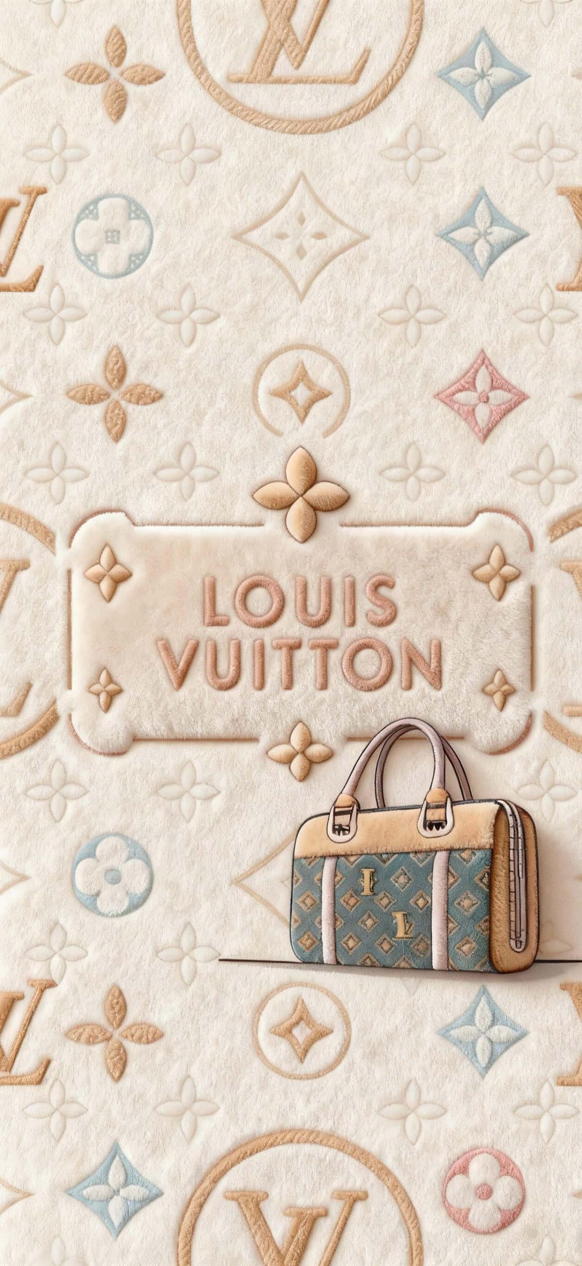 Ultimate Louis Vuitton Luxury iPhone Wallpaper Pack (4K) 4 louis-vuitton-cream-fleece-handbag-pastel-monogram-wallpaper