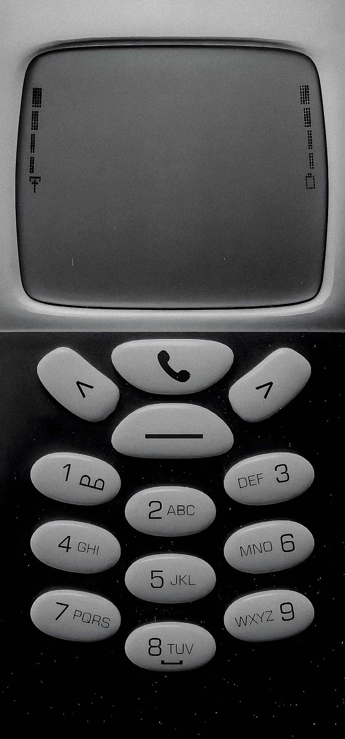 Retro Nokia Wallpapers for iPhone 4K | Nostalgic Phone Backgrounds 5 nokia-3310-monochrome-black-and-white-keypad-iphone-wallpaper