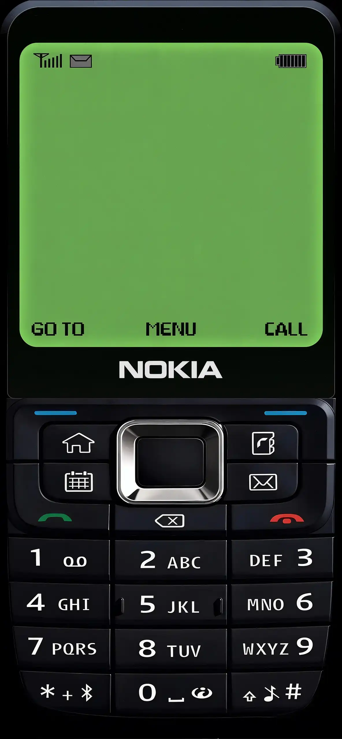 Retro Nokia Wallpapers for iPhone 4K | Nostalgic Phone Backgrounds 7 nokia-classic-black-keypad-green-monochrome-screen-iphone-wallpaper