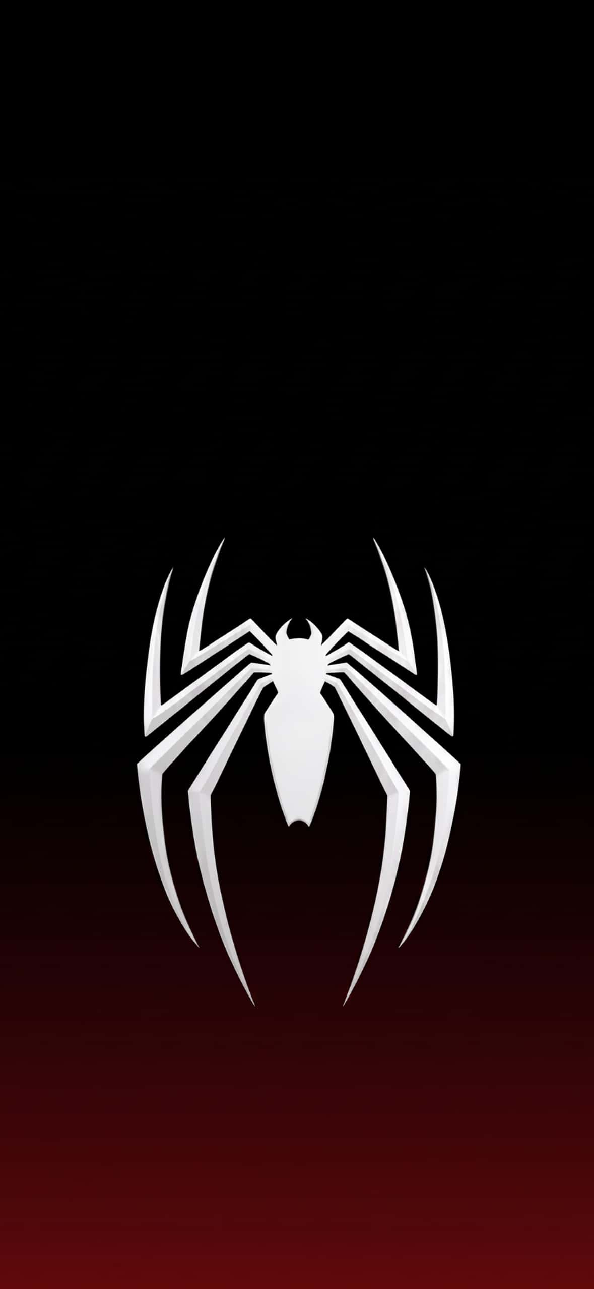 Spider-Man Pure Black AMOLED Wallpapers for iPhone | OLED 4K 11 white-symbiote-spider-emblem-red-gradient-iphone-wallpaper