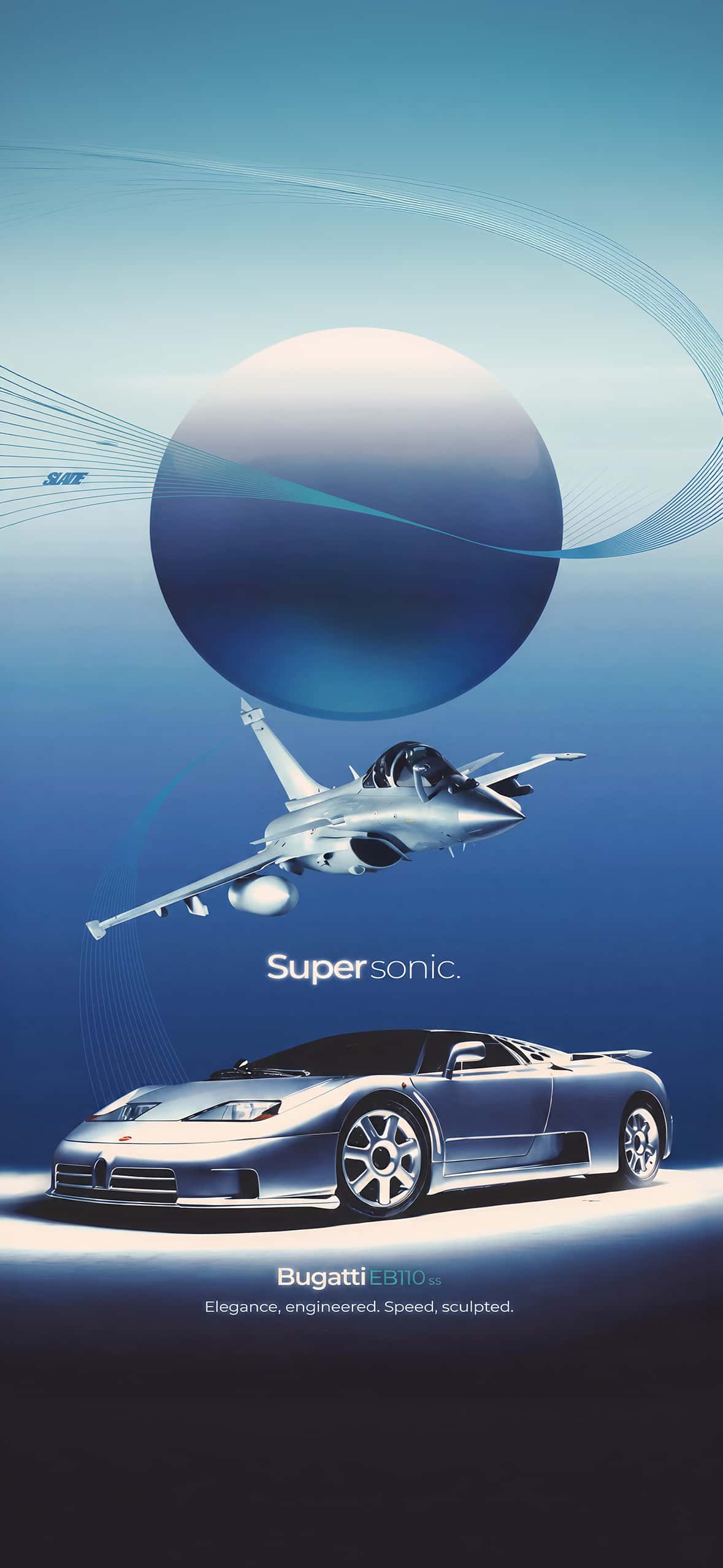 Fighter Jet iPhone Wallpapers 4K | Military Aviation HD Backgrounds 1 bugatti-eb110-ss-and-supersonic-fighter-jet-poster-wallpaper