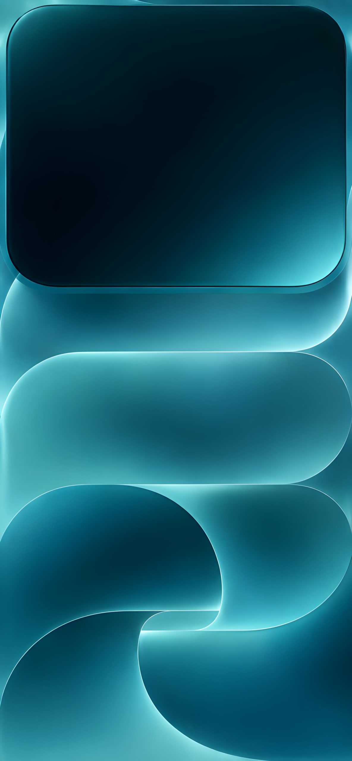 iPhone 18 Liquid Glass Wallpapers | 4K Crystal & Fluid iOS Lock Screens 4 deep-teal-cyan-curved-abstract-iphone-18-wallpaper