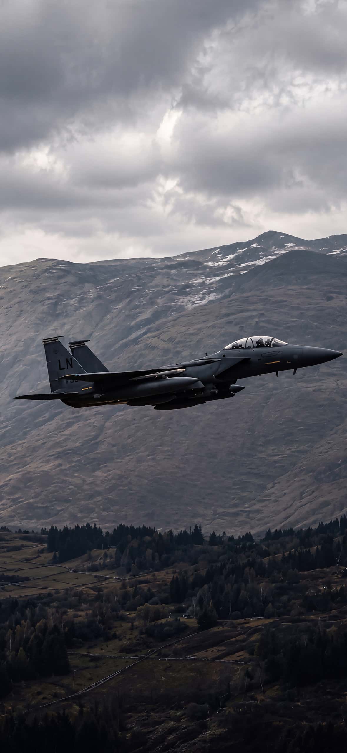 Fighter Jet iPhone Wallpapers 4K | Military Aviation HD Backgrounds 5 f-15e-strike-eagle-low-level-flight-mountains-wallpaper