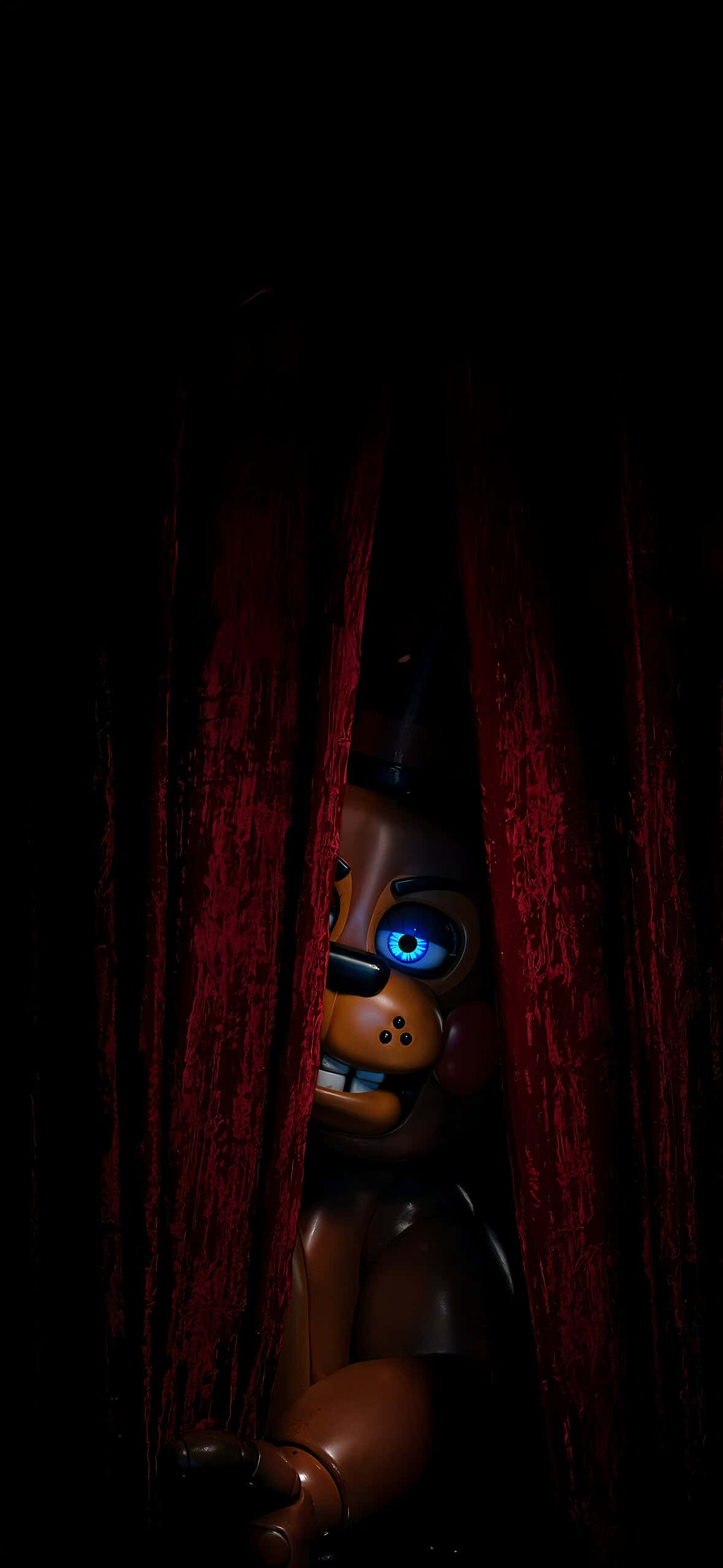 FNAF iPhone Wallpapers 4K | Five Nights at Freddy's HD Backgrounds 10 toy-freddy-peeking-red-curtains-fnaf-iphone-wallpaper