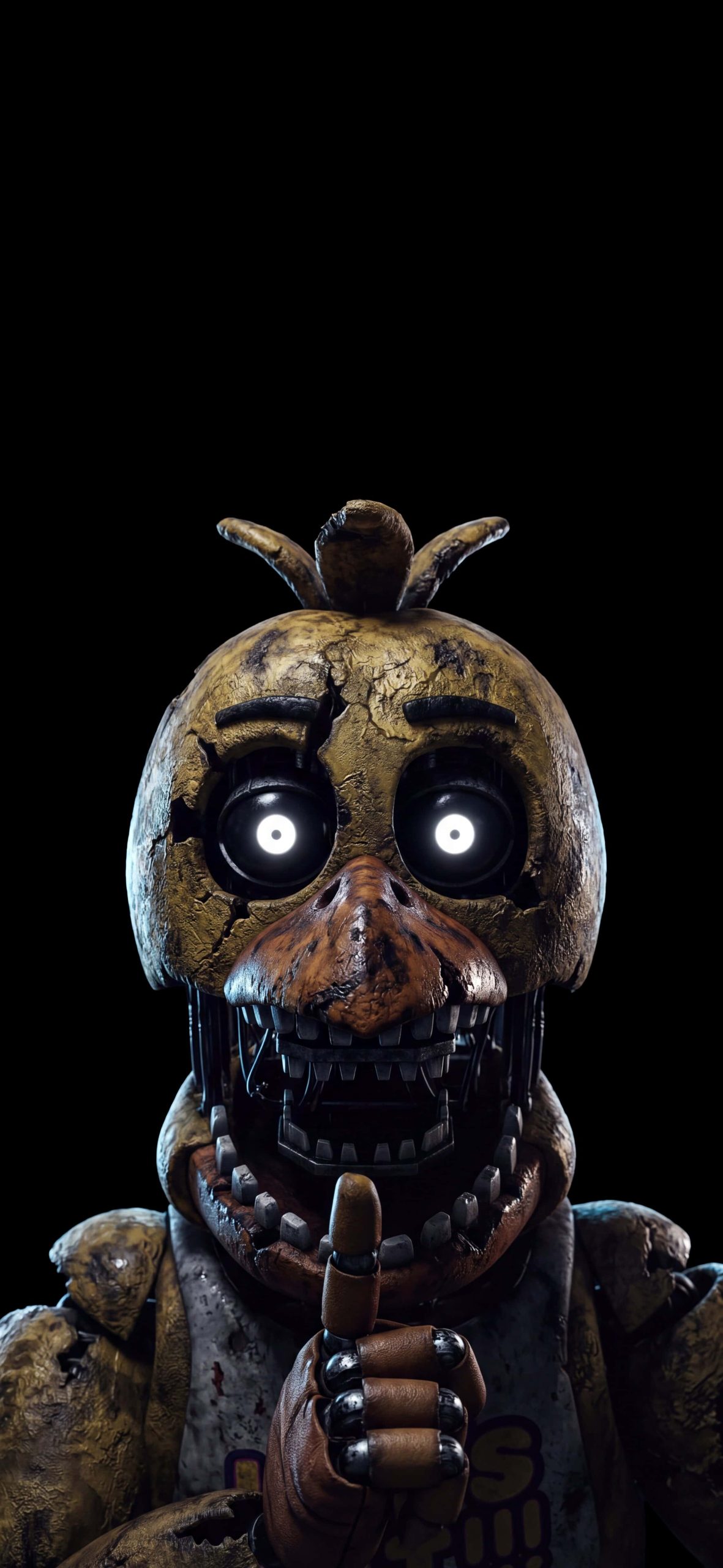 FNAF iPhone Wallpapers 4K | Five Nights at Freddy's HD Backgrounds 11 withered-chica-shh-silence-dark-fnaf-iphone-wallpaper