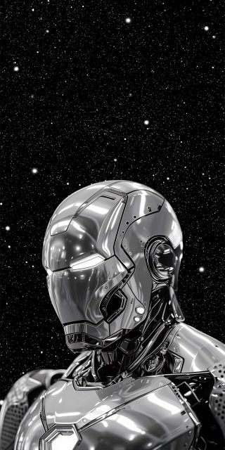 chrome-silver-iron-man-space-4k-wallpaper