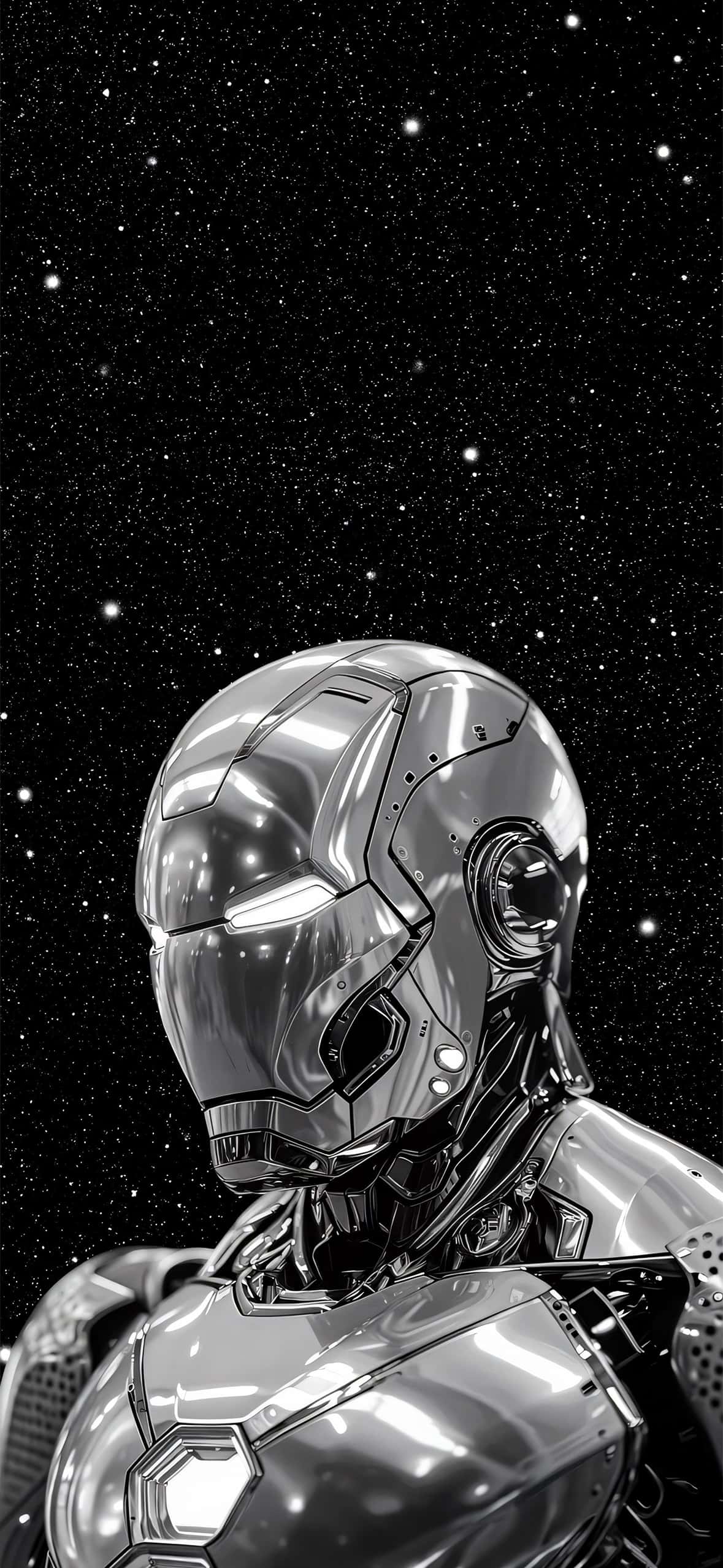 Chrome Silver Iron Man Space Wallpaper for iPhone (4K) 1 chrome-silver-iron-man-space-4k-wallpaper