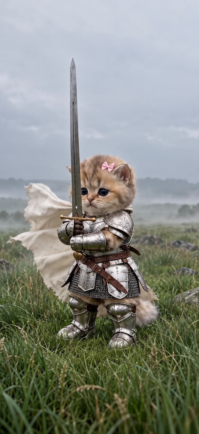 Cute Kitten Knight in Armor with Sword iPhone Wallpaper 1 cute-kitten-knight-in-armor-sword-iphone-wallpaper