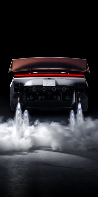 tesla-roadster-spacex-package-thrusters-smoke-iphone-wallpaper