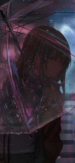 Anime Girl Umbrella iPhone Wallpaper