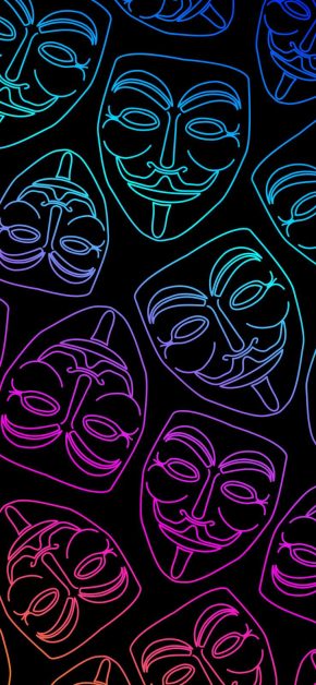 Anonymous Masks iPhone Wallpaper