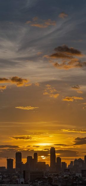 City Sunset Sky iPhone Wallpaper