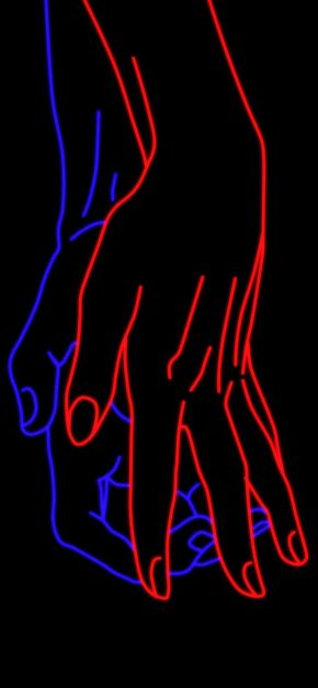 Holding Hands Amoled iPhone Wallpaper