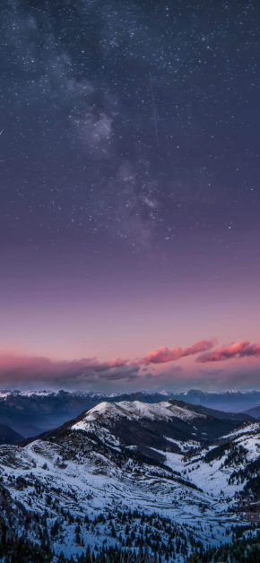 Snow Covered Mountains Space View