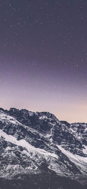 Snow covered mountains stars iPhone Wallpaper