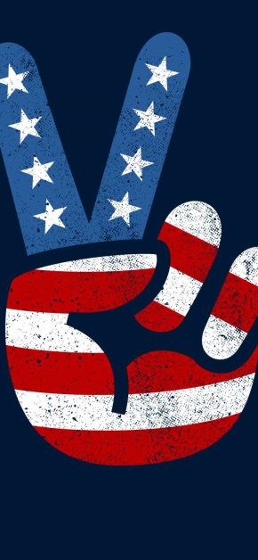 Peace Love Hand USA Flag iPhone Wallpaper