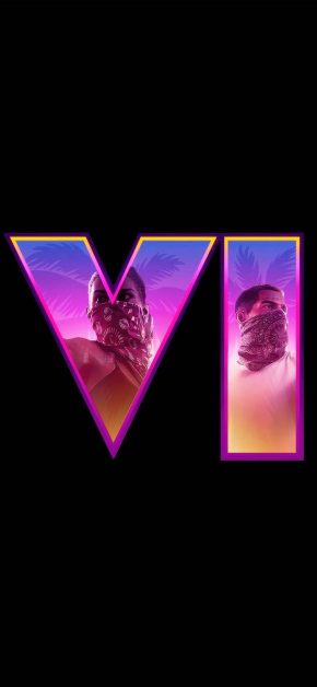 GTA 6 logo oled 5k iPhone Wallpaper GTA 6 logo oled 5k iPhone Wallpaper