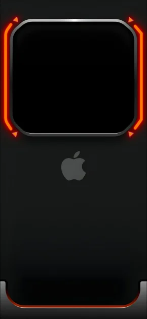 Top 20 Minimalist iPhone Wallpapers: Tech-Inspired, Apple Logo & Abstract Designs 14 dark-mode-iphone-wallpaper-orange-neon-frame-apple-logo