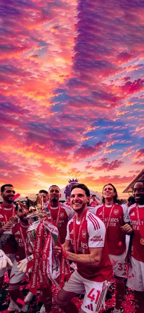 Arsenal Premier League Champions Wallpapers : Download HD iPhone Backgrounds 13 declan-rice-arsenal-celebration-sunset-clouds-iphone-wallpaper