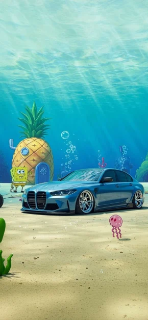 30 Best HD BMW iPhone Wallpapers (4K M Series & Classic) 8 bmw-m3-spongebob-underwater-iphone-wallpaper