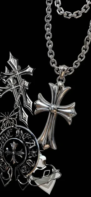 8K Wallpapers: Free Ultra HD 8K iPad & iPhone Backgrounds 4 chrome-hearts-aesthetic-silver-cross-chains-wallpaper