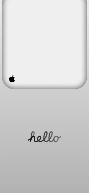 18 Free "Hello" iPhone Wallpapers — Neon, Gradient & Glass Style 1 hello-apple-logo-white-minimal-iphone-wallpaper