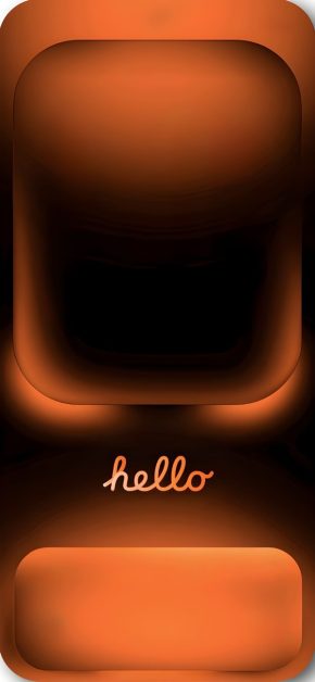 18 Free "Hello" iPhone Wallpapers — Neon, Gradient & Glass Style 9 hello-orange-glow-dynamic-island-iphone-wallpaper