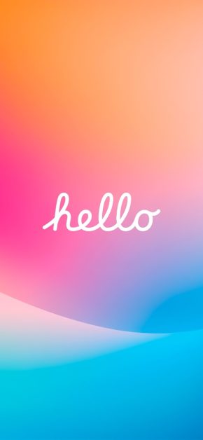 18 Free "Hello" iPhone Wallpapers — Neon, Gradient & Glass Style 11 hello-pink-orange-blue-wave-iphone-wallpaper