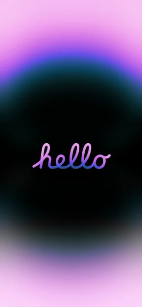 18 Free "Hello" iPhone Wallpapers — Neon, Gradient & Glass Style 12 hello-pink-purple-mesh-gradient-iphone-wallpaper