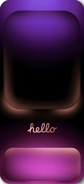 18 Free "Hello" iPhone Wallpapers — Neon, Gradient & Glass Style 14 hello-purple-pink-rose-gold-dynamic-island-iphone-wallpaper