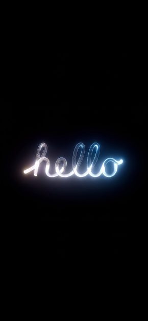 18 Free "Hello" iPhone Wallpapers — Neon, Gradient & Glass Style 17 hello-white-neon-glow-iphone-wallpape