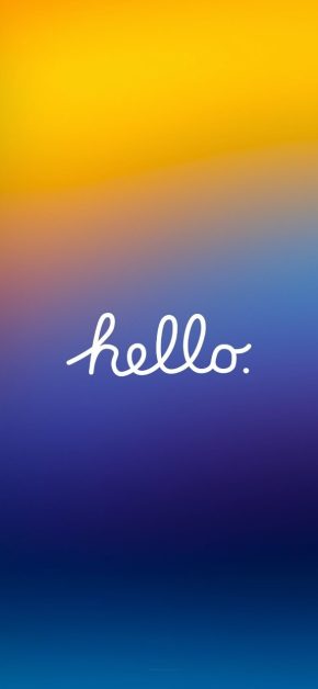 18 Free "Hello" iPhone Wallpapers — Neon, Gradient & Glass Style 18 hello-yellow-blue-gradient-iphone-wallpaper