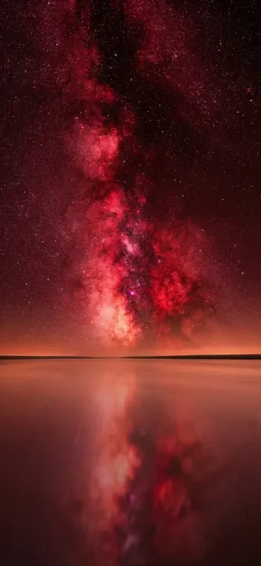 iphone-wallpaper-red-milky-way-lake-reflection