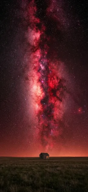 iphone-wallpaper-red-milky-way-lone-cabin-prairie