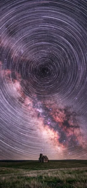 iphone-wallpaper-star-trails-purple-milky-way-church