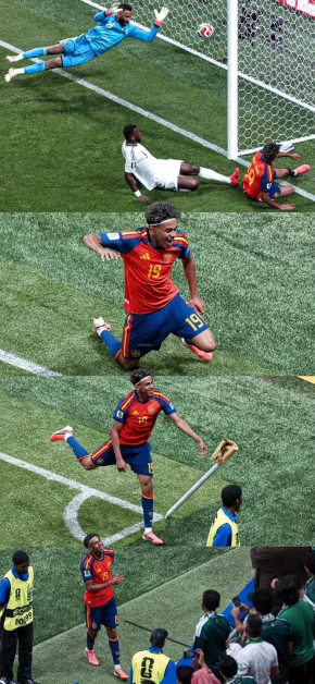 Lamine Yamal Football Wallpapers for iPhone (4K/HD) 22 lamine-yamal-spain-goal-celebration-collage-wallpaper