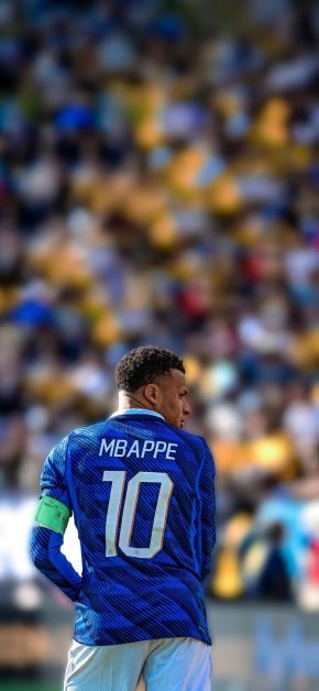 Kylian Mbappé Wallpapers: Best 4K & OLED iPhone Backgrounds 3 mbappe-france-captain-armband-back-view-stadium-wallpaper-iphone