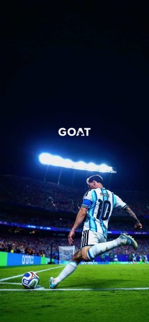 Best Lionel Messi Wallpapers for iPhone: Download Free HD Backgrounds 25 messi-striking-football-stadium-lights-goat-wallpaper