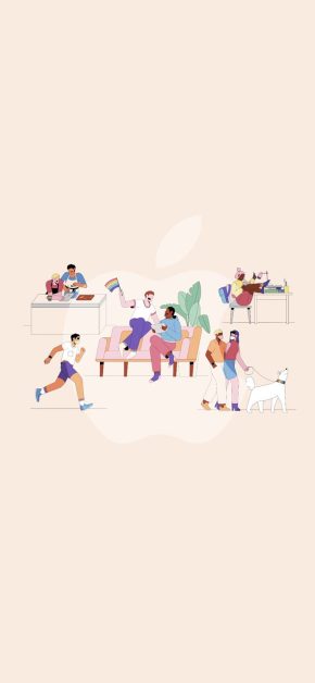 10 Free HD Apple Pride iPhone Wallpapers & iOS Setup Guide 7 official-apple-pride-vector-illustration-cream-iphone-wallpaper